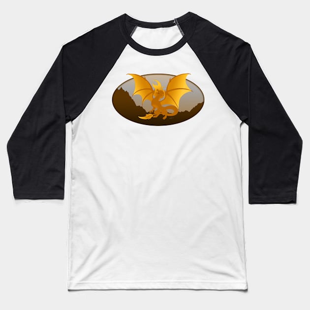 Orange Dragon Baseball T-Shirt by TheLadyRaven